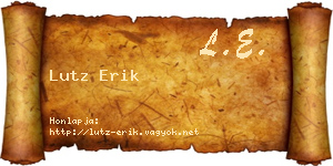 Lutz Erik névjegykártya